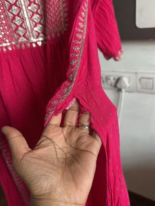 Pink Embroidered Kurta