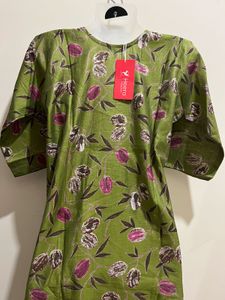 Green Floral Print Kurta