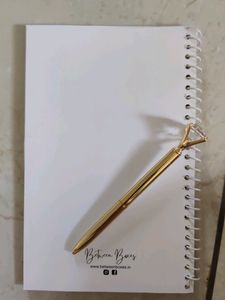 &#34;Boss Lady&#34; Ruled Diary With A Diamond Top Ball pen