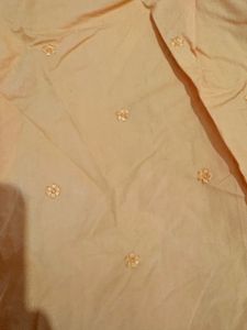 Orange Embroidered Button-Down Shirt(loose Fit)