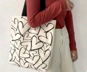 Heart Print Tote Bag