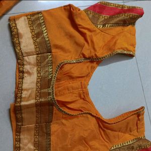 Yellow Saree Wear Only 2 Times Blouse Size 36