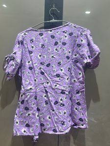 Floral Lavender Wrap Top