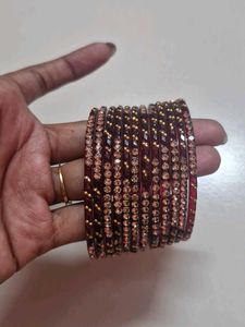 Red &amp; Gold Sparkle Bangle Set