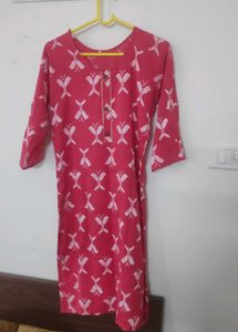 Pinkish Red Printed Kurti