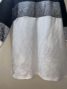 Black N White Shimmery Sweatshirt