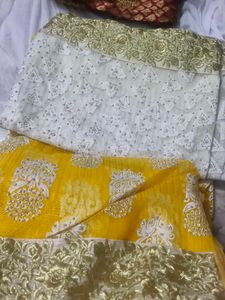 Yellow Embroidered Saree