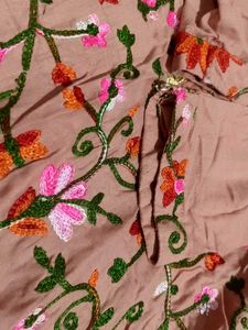 Kurti Set For Women In Peach Colour , Floral