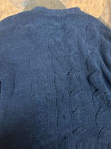 Blue Cable Knit Sweater