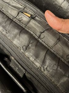 Gucci Vintage Black GG Canvas Tote Bag