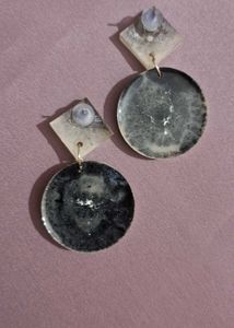 Black &amp; White Resin stud Earrings