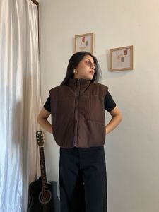 Brown Corduroy Padded Vest