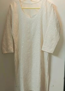 White Embroidered Kurti