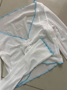 Sheer White Long Sleeve Top