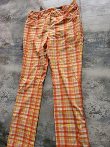 Orange Plaid Trousers