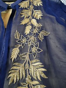 Georgette partywear with golden stone embroidery