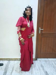 Elegant Red Saree ready to wear
