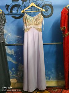 Lilac Sequin Evening Gown
