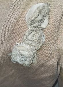 LOFT Cotton Blend Shrug, With 3d Rose Design