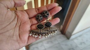 silver replica earring