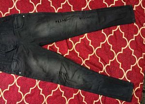 Slim Fit Distressed Black Denim Jeans