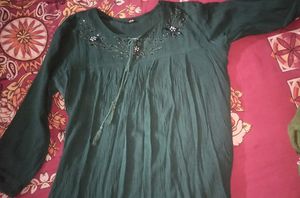 Summer Cotton Crop Top Green Color