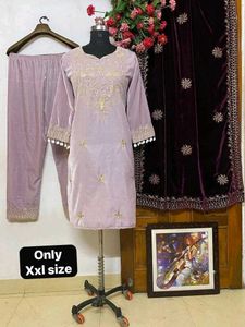Elegant Kurta&amp; Dupatta green N Lavender Color Avl