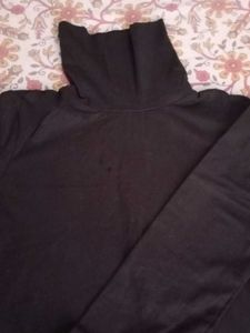Black Turtleneck Crop Top