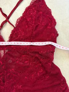 Red Lace Teddy Bodysuit