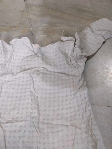 White Cotton Tunic with Tassels