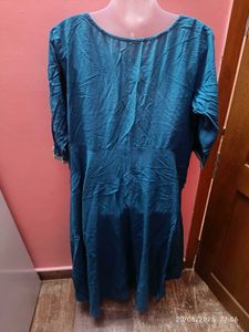 Xxl Embroidered Blue Kurta