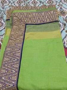 Green Embellished Saree