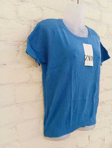 Blue Zara Knit Top