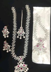 New Cz Silver Bridal Set