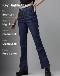 Dark Blue Flare Leg Jeans