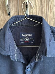 Navy Blue Moustache Shirt