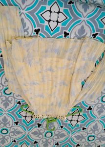 Yellow Floral Pleated Dress