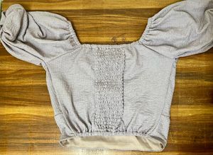 Sweetheart Neck Ruched Puff Sleeve Top