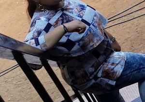 Patterned Pancho Sleeve Top