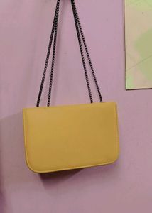 Yellow Chain Crossbody Bag