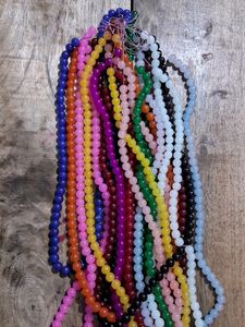 Combo (12 Line multicolour glass beads & end locking Golden Colour hook)