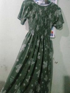 Floral Print Olive Green gown