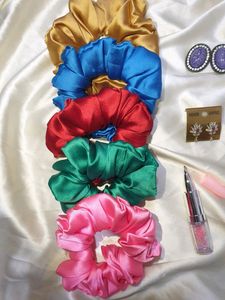 Combo Of Scrunchies,earrings,rings And Pen