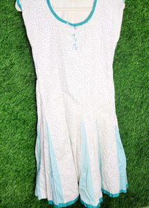 White &amp; Blue Cotton Dress