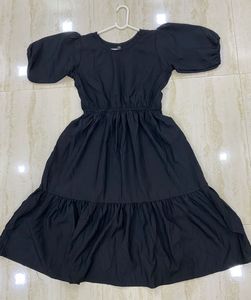 Black Tiered Midi Dress