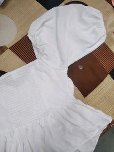 White Puff Sleeve Top