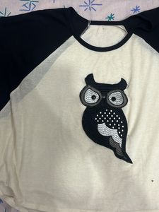 Freesize Party Wear Boho Top With Owl Motif