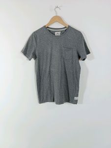 Grey Printed Casual T-Shirt (Men)