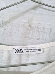 ZARA - White Ruffle Sleeve Top