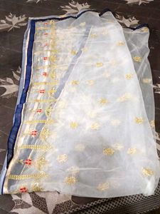 Navy Blue Unstitched Lehenga Choli